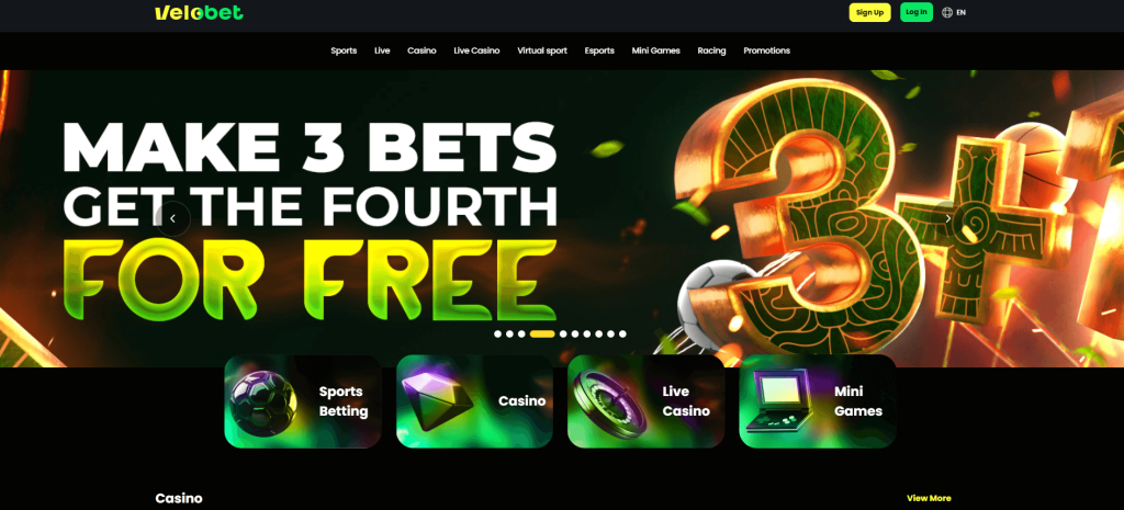 Image of a Velobet Online Casino Interface 1