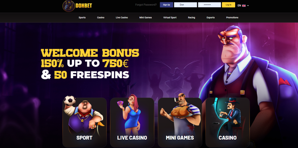 Donbet Casino Main Page